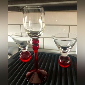 Vintage Trio Ruby Red Glasses